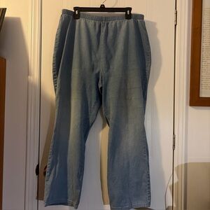 Denim Co. Textured Denim Pull On Jeans Size 1X Straight Leg Elastic Waist